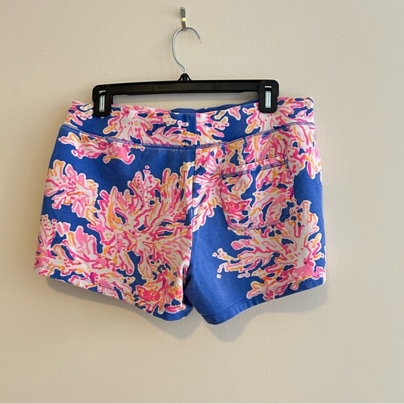 Lilly Pulitzer Yasmin Shorts Brilliant Blue It's Electric Pink Coral Preppy Knit - Picture 9 of 9